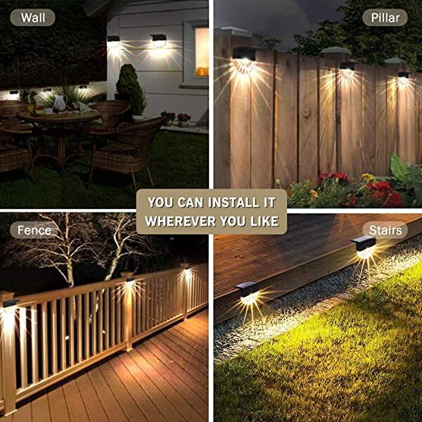 Application for AZIMOM Solar Stair Lights Outdoor LED Step Lights 8-Pack Warm White & Color Glow for Home Yard, Garden