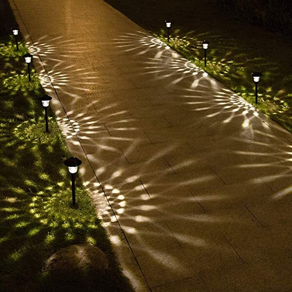 AZIMOM Landscape Pathway Lighting Outdoor Solar Landscape Path Lights for Yard Patio Walkway with Spike Bronze 4/8-Pack