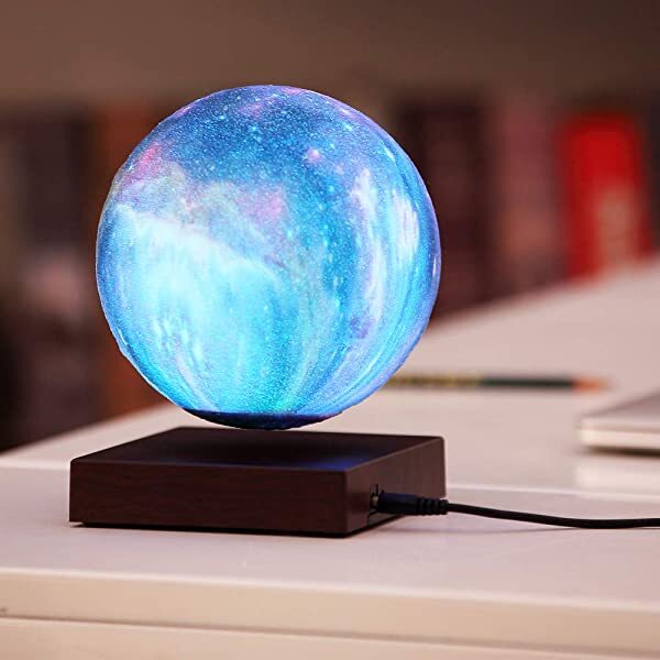 AZIMOM Floating Moon Lamp Moon Light Floating and Spinning in Air Freely with 7 Colors Gradually Changing LED Lights