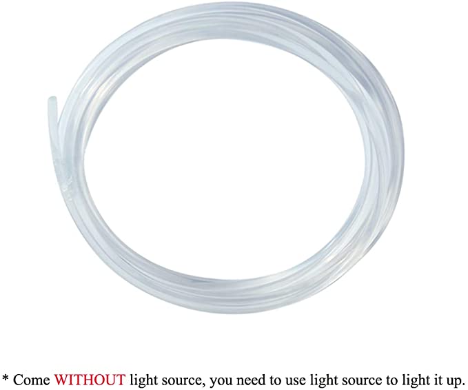 SANLI LED 16.4ft/5m Length PMMA Side Glow Fiber Optic Cable 