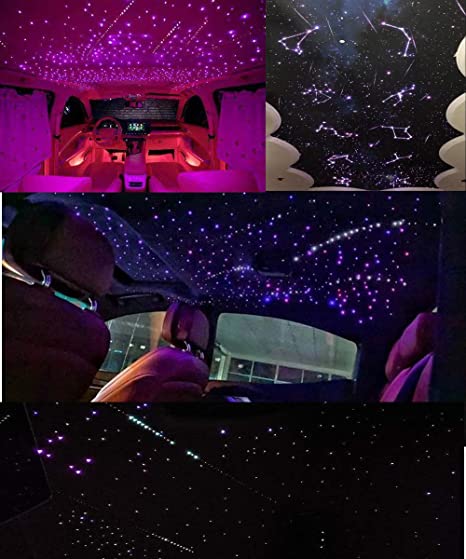 SANLI LED 10W Twinkle Starry Headliner Kit, RGBW Starry Headliner Kit with Bluetooth APP/Remote Control Music Mode