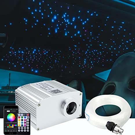 SANLI LED 10W Twinkle RGBW LED Car Roof Star Lights Bluetooth APP/Remote Control Music Mode with 200 Pcs Fiber Optic Cables