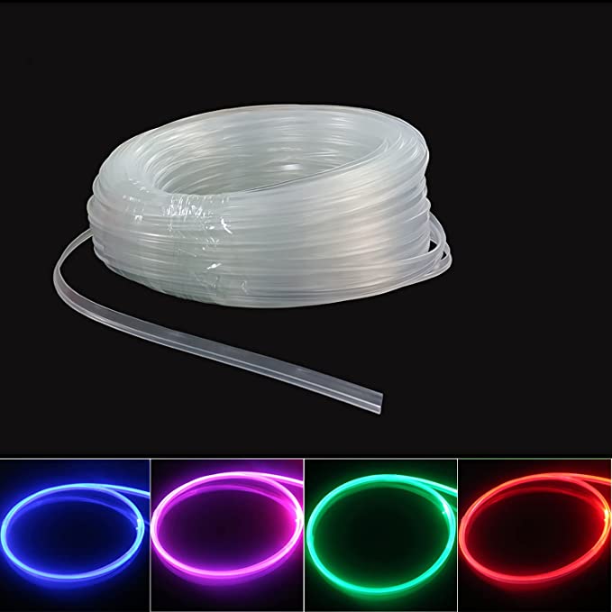 SANLI LED 100M Fiber Optic Strip Lighting with Tube, DIA 0.12in/3.0mm Fiber Optic Strip