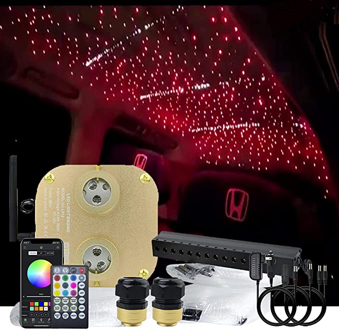 SANLI LED 20W Twinkle Fiber Optic Star Light in Car, Bluetooth Star Light in Car with Meteor Lighting Kit for Car Truck