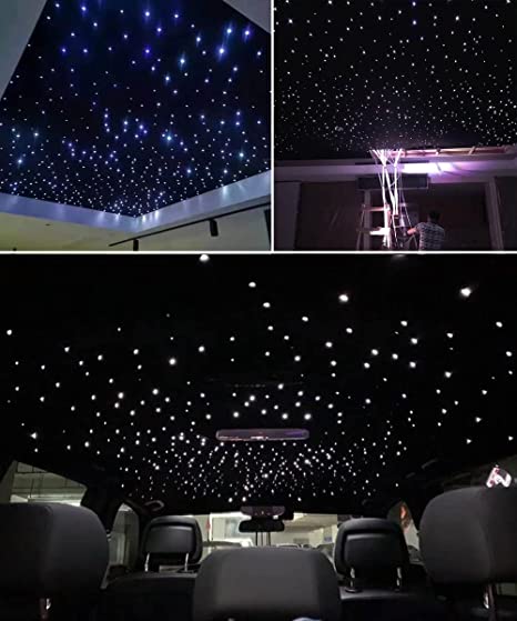 SANLI LED 16W Dual Head Twinkle Car Roof Star Lights, RGBW Car Roof Star Lights with Fiber Optic Light Cable