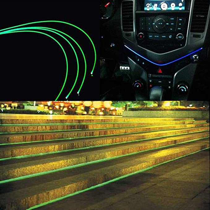 SANLI LED Side Glow Fiber Optic Cable, 16.4ft/5m Length PMMA Side Glow Fiber Optic Cable for Car Truck & Decoration Lighting