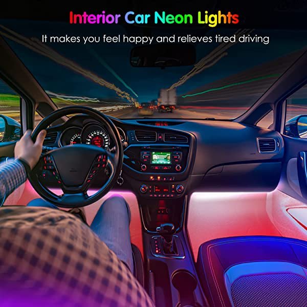 SANLI LED Smart Interior Car Ambient Lighting with App Control, DIY Mode and Music Mode for Car Footwell