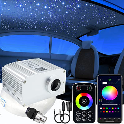 SANLI LED 10W Twinkle Star Light for Car, RGBW Star Light for Car with Plastic Fiber Optic Light Cables