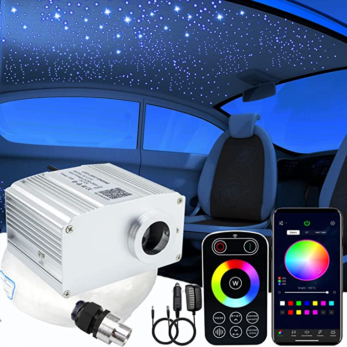 SANLI LED 10W Twinkle Star Light for Car, RGBW Star Light for Car with Plastic Fiber Optic Light Cables