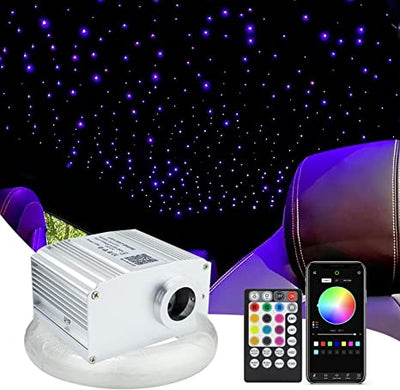 SANLI LED 10W Twinkle RGBW LED Car Roof Star Lights Bluetooth APP/Remote Control Music Mode with 150 Pcs Fiber Optic Cables
