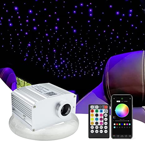 SANLI LED 10W Twinkle RGBW LED Car Roof Star Lights Bluetooth APP/Remote Control Music Mode with 150 Pcs Fiber Optic Cables