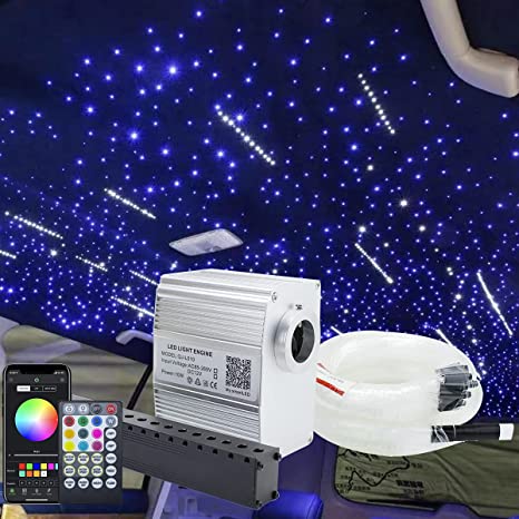 SANLI LED 10W Twinkle Starlight Roof Liner Kit, RGBW Starlight Roof Liner Kit with Shooting Stars for Car, Truck, SUV, RV