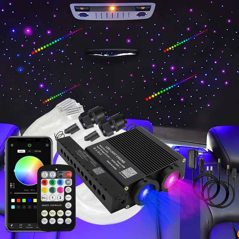 SANLI LED Smart 2*16W Dual Color Rolls Royce Starlight Headlining Kit with Colorful SHOOTING STARS for Car, Truck, Yacht | Azimom.shop