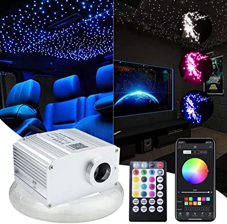 SANLI LED 10W Twinkle RGBW Fiber Optic Starry Ceiling Lights with 450Pcs Fiber Strands for Home Theater & Car Use