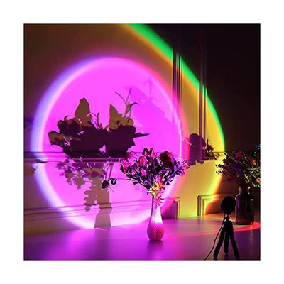 SANLI LED Sunset Light Lamp with Flexible Tripod Stand 16 Colors 360 Degree Spin for Photography/Party/Home Bedroom
