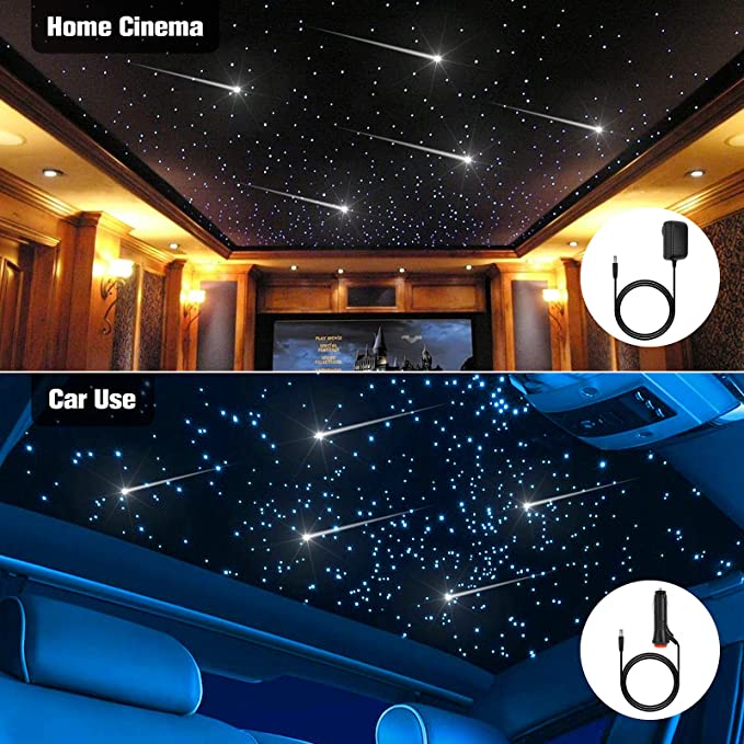 SANLI LED 16W Twinkle RGBW Fiber Optic Ceiling Lights with Bluetooth APP/Remote Control Sound Activated for Bedrooms & Theaters