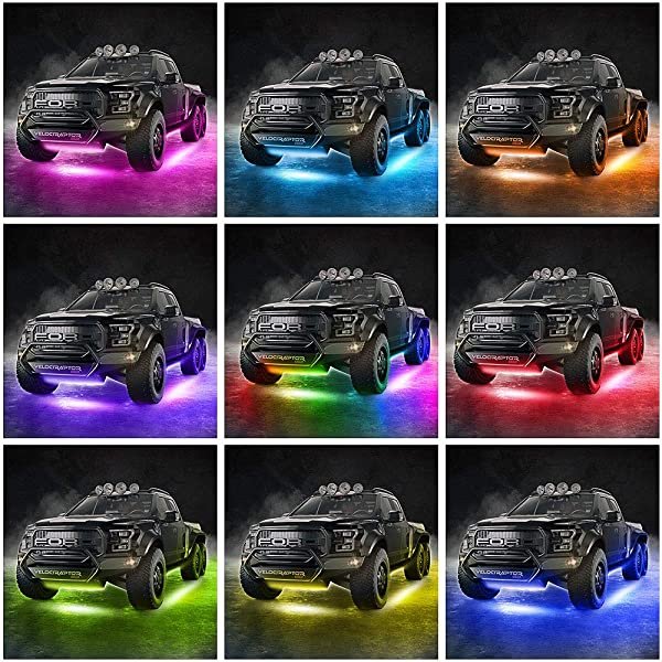 SANLI LED Underglow Light with Bluetooth APP Control, Waterproof Neon Underglow Light with Dream Color Chasing, 6 Pcs Rainbow Underglow Lights for Cars, Trucks & SUV