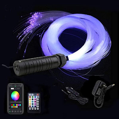 AZIMOM 6W RGB LED Fiber Optic Light Kit with Bluetooth APP/Remote Control Music Mode for Car, Home Theater Ceilings