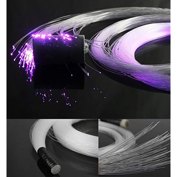 AZIMOM Plastic Fiber Optic Light Cable Bundle 50pcs 0.04in 16.4ft