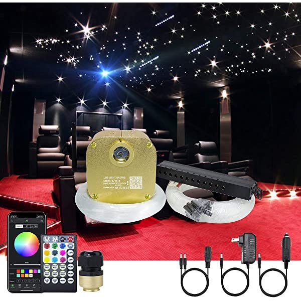AZIMOM 16W RGBW Twinkle Fiber Optic Star Ceiling Shooting Star Kits(Galaxy+Meteor) for Home Theater & Car,Truck Decoration