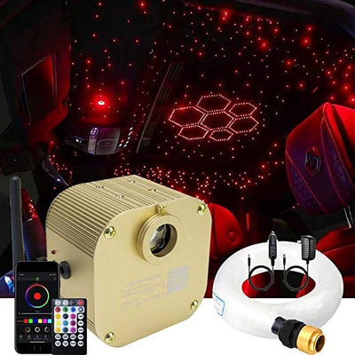 SANLI LED 16W Twinkle RGBW Fiber Optic Rolls Royce Headliner Lights Bluetooth APP/Remote Control Music Mode for Car, Truck