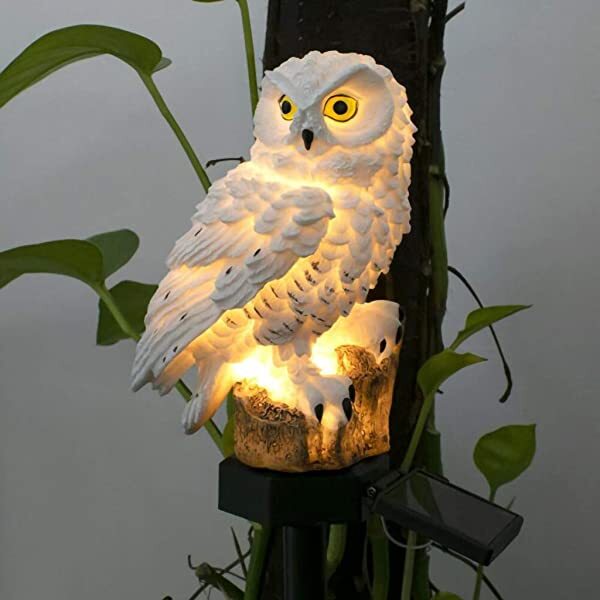 AZIMOM Solar Owl Lights Solar Powered Owl Light Solar Owl Garden Stake for Pathway Lawn, Patio, Courtyard