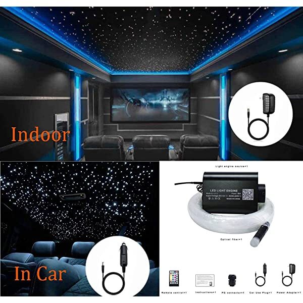 SANLI LED 16W Bluetooth Starlights for Car, RGBW Starlights for Car Kit&