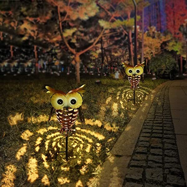 AZIMOM Owl Solar Garden Light Solar Owls for Garden Outdoor Owl Lights for Home Yard Patio Lawn 