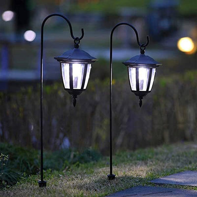 AZIMOM Shepherd Hook Solar Lights Waterproof Outdoor Solar Hanging Lanterns for Garden Patio Courtyard 2-Pack