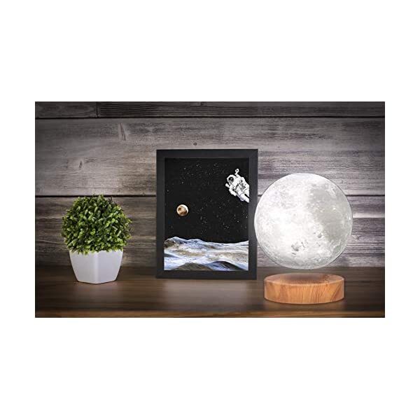 AZIMOM Levitating Moon lamp Magnetic Moon Lamp Spinning in Air Freely 3 Colors & Dimmable Modes for Room Decor, Night Light, Office Desk Toys